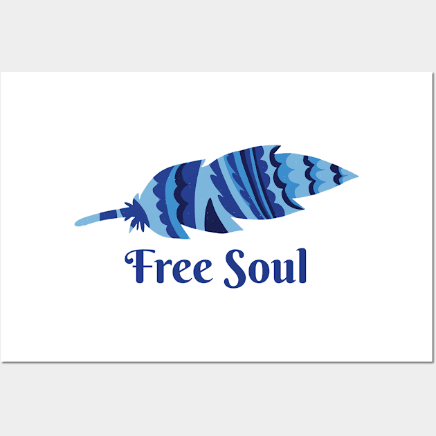 Free Soul - Feather Graphic Illustration GC-104-02 Wall Art by GraphicCharms